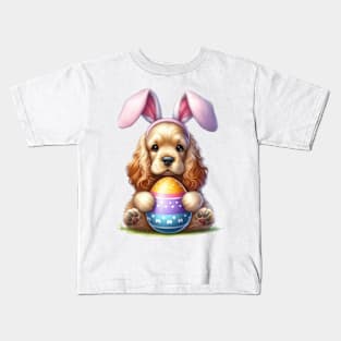 Easter Cocker Spaniel Dog Kids T-Shirt